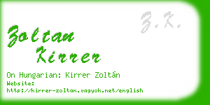 zoltan kirrer business card