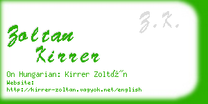 zoltan kirrer business card